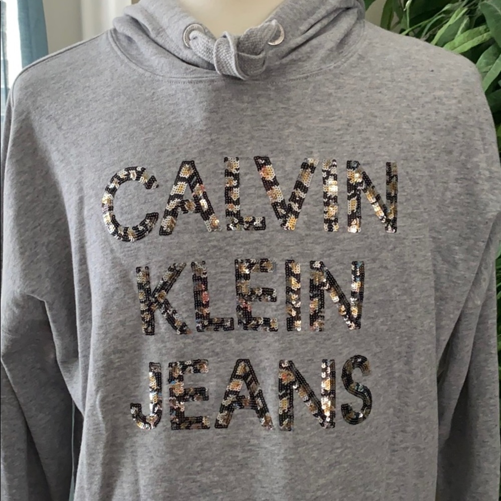 NEW CALVIN KLEIN WOMENS CROPPED HOODIE SWEATSHIRT